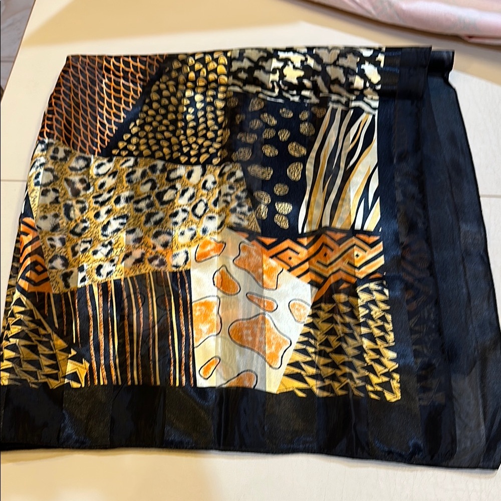 Animal Print vintage printed Silk Scarf